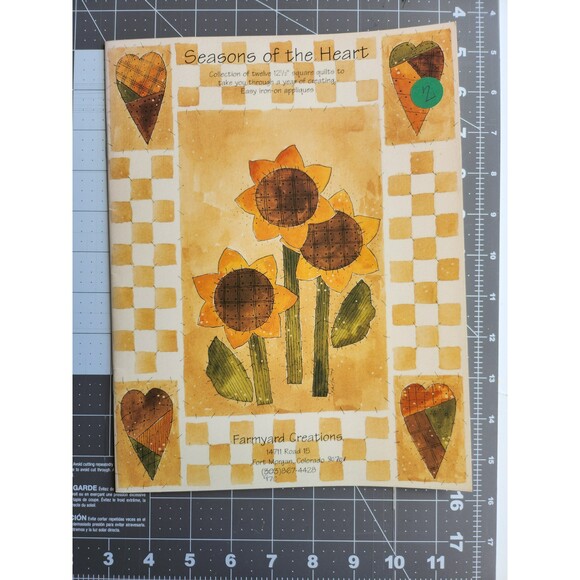 Seasons of the Heart-12 Quilt Blocks/Squares Pattern Book Farmyard Creations B47 - Picture 1 of 6